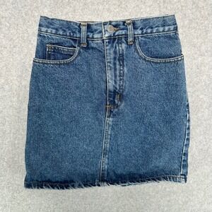 Vintage Guess Georges Marciano Denim Mini Skirt Blue High Waisted 10211K USA 14